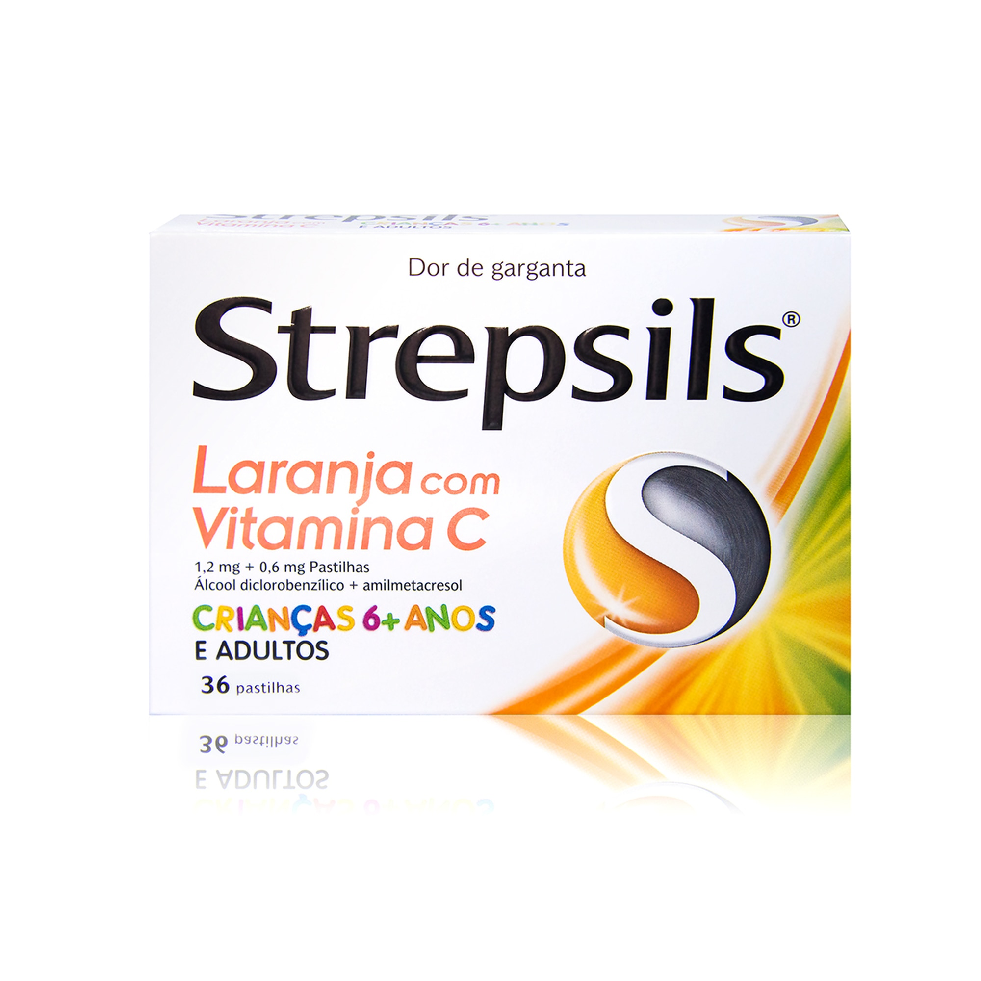 Strepsils Laranja com Vitamina C, 1,2/0,6 mg x 36 pst - Farmácia Garcia