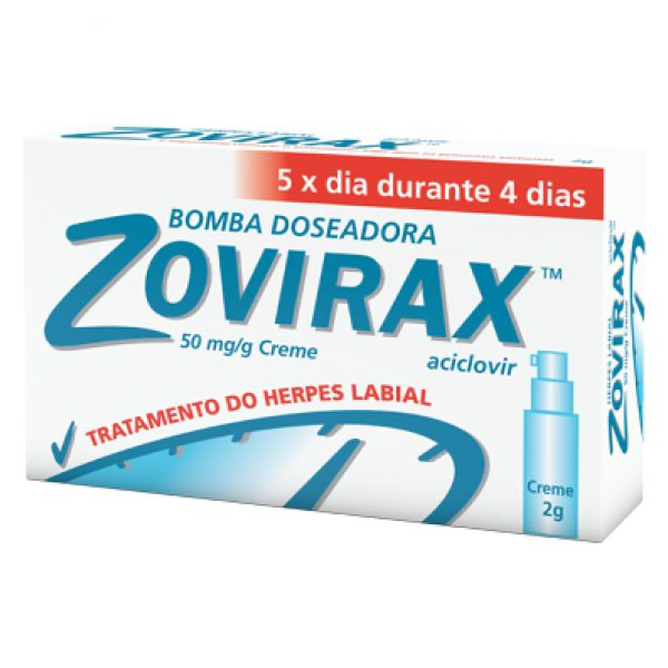 Zovirax, 50 mg/g-2 g x 1 creme bisnaga - Farmácia Garcia
