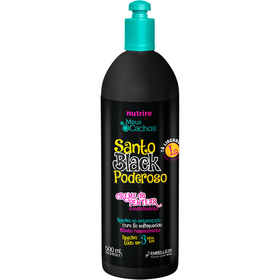 Meus Cachos Santo Black Poderoso Creme de Pentear 500ml - Farmácia Garcia