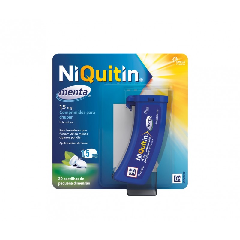 NiQuitin Menta, 1,5 mg x 20 comp chupar - Farmácia Garcia
