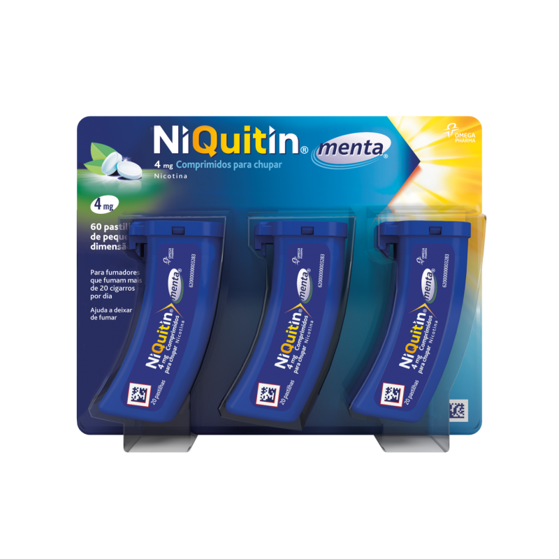 NiQuitin Menta, 4 mg x 60 comp chupar - Farmácia Garcia