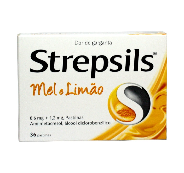 Strepsils Mel e limão, 1,2/0,6 mg x 36 pst - Farmácia Garcia