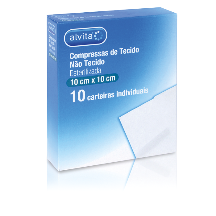Alvita Compressas Esterilizadas Tecido Não Tecido 10x10cm X10 - Farmácia Garcia