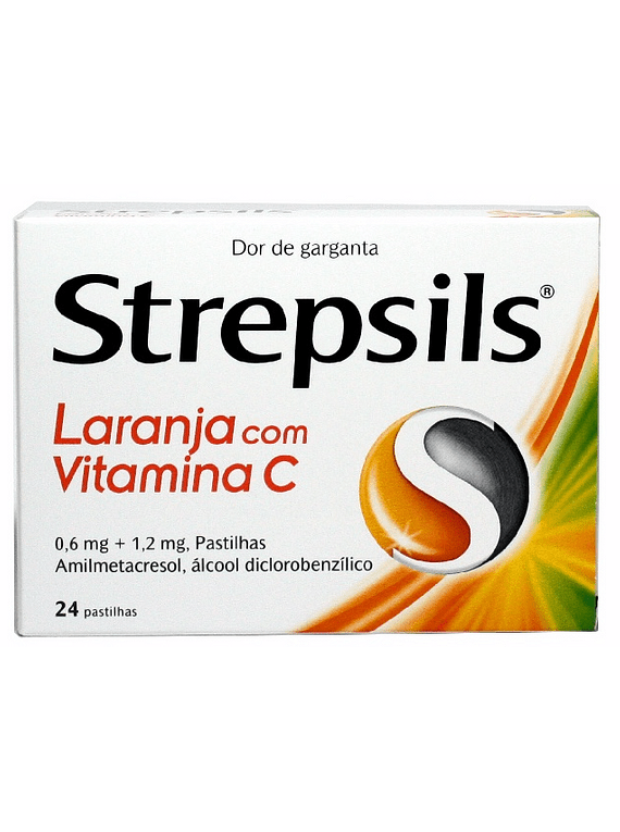 Strepsils Laranja com Vitamina C, 1,2/0,6 mg x 24 pst - Farmácia Garcia