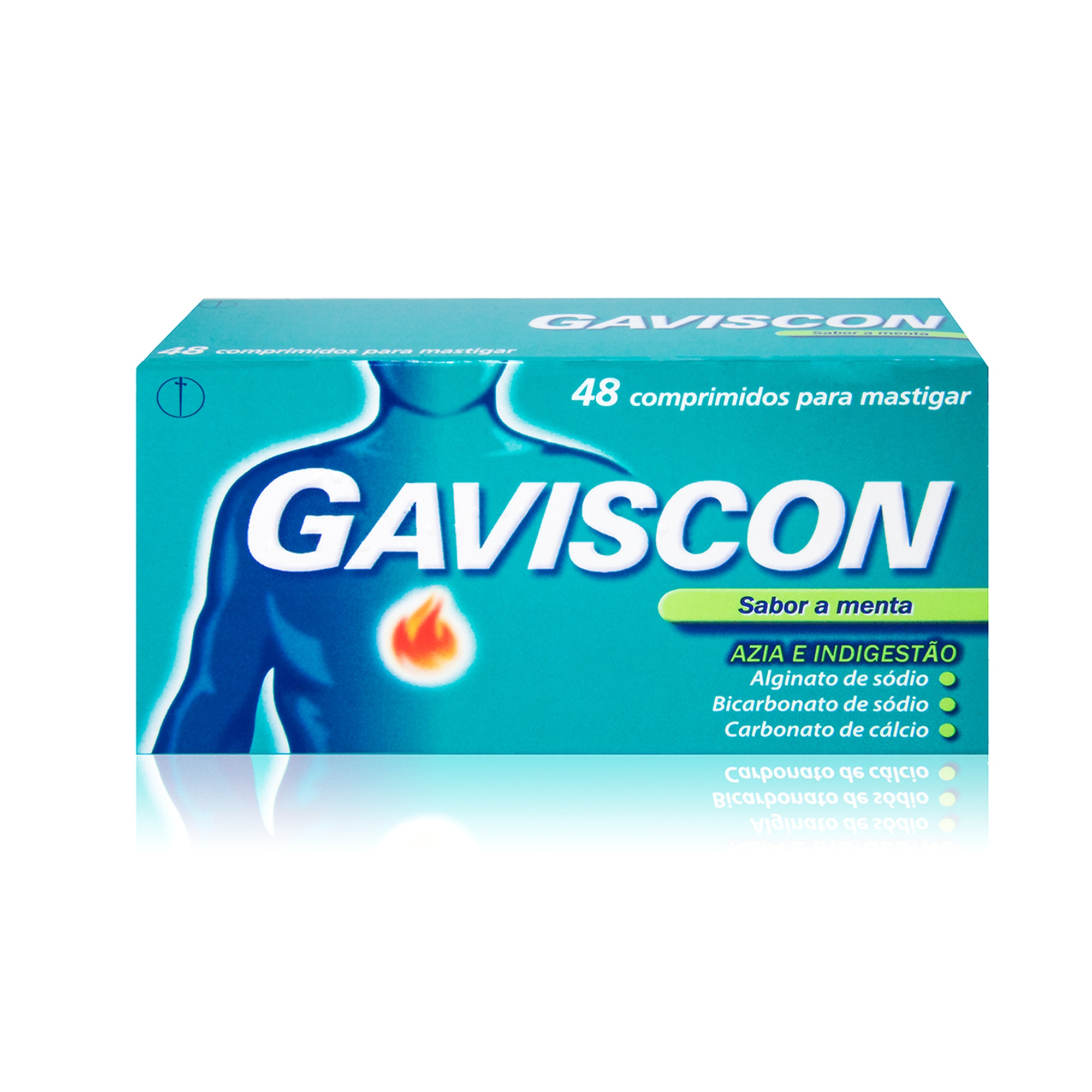 Gaviscon 250/133,5/80 mg x 48 comp mast - Farmácia Garcia