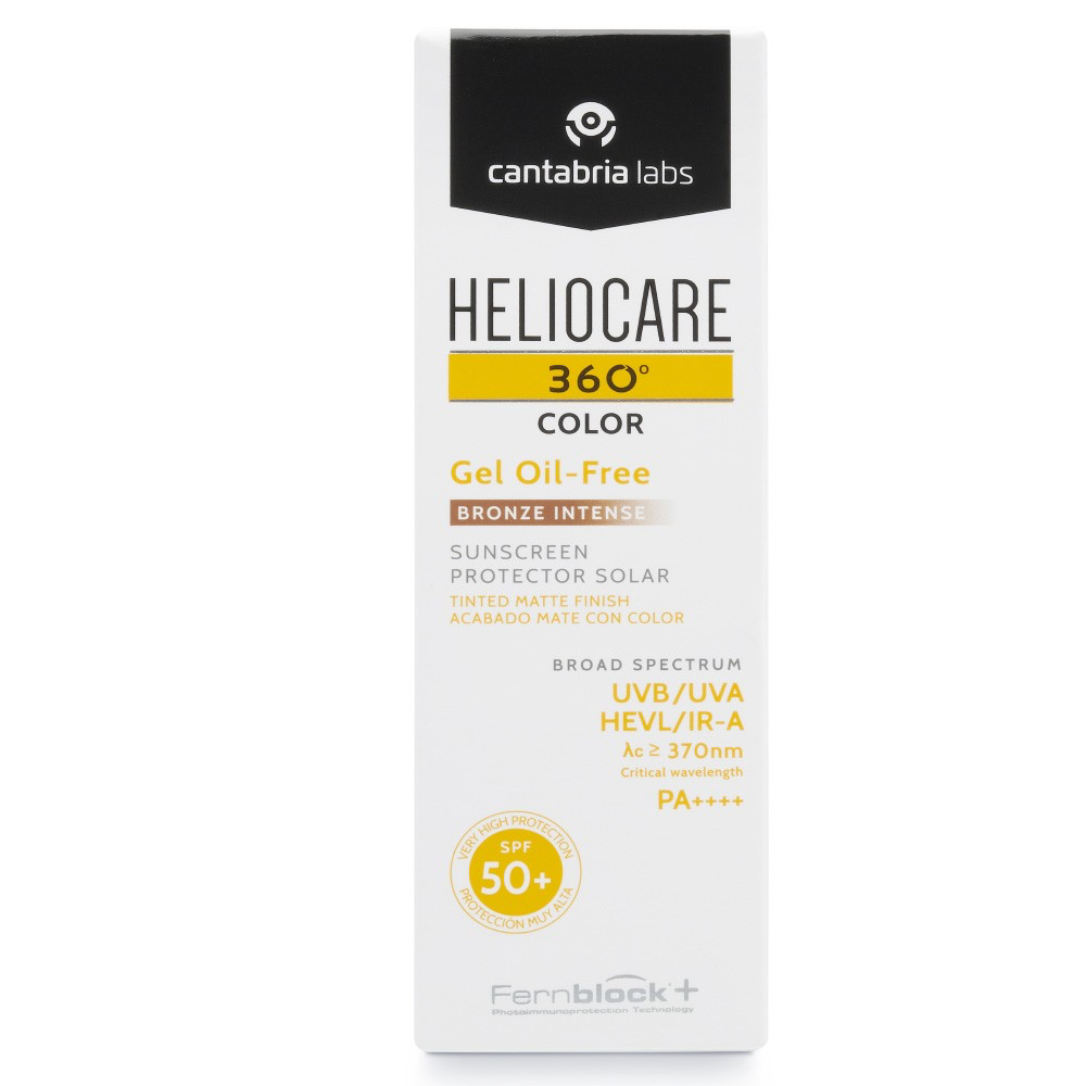 360º Color Gel Oil Free SPF50+ Mate Bronze Intense 50ml - Farmácia Garcia