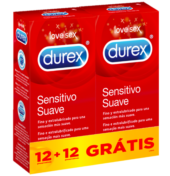 Durex® Sensitivo Suave Preservativos x12 com Oferta de 2ª Embalagem - Farmácia Garcia