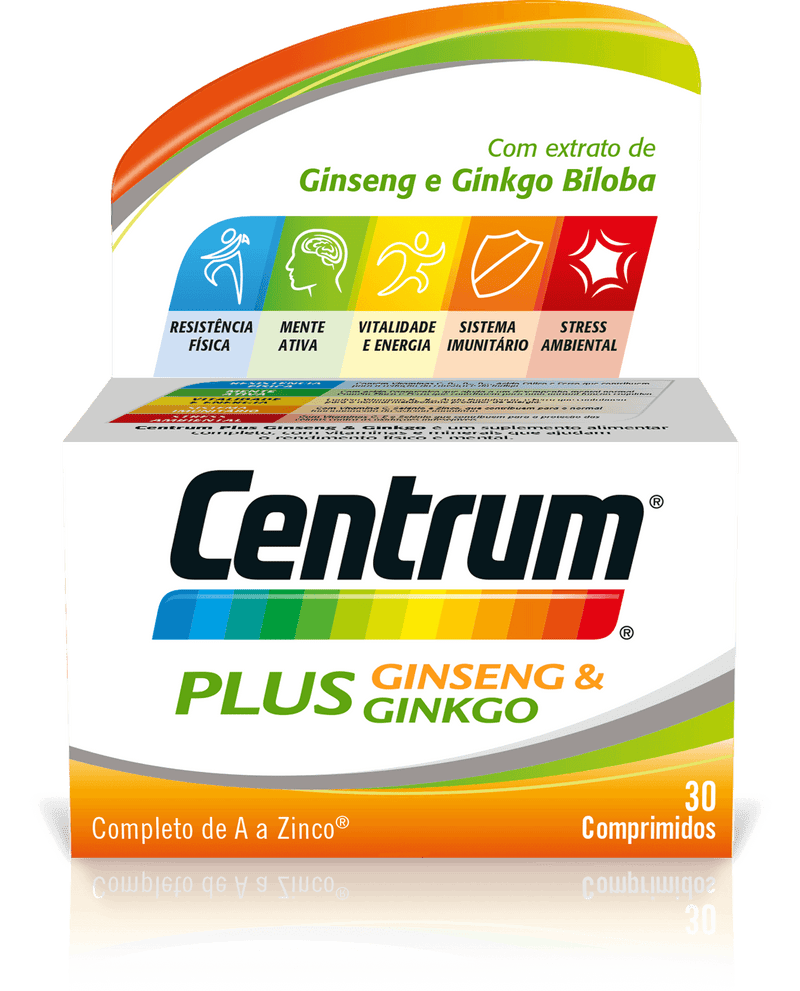 Centrum Plus Ginseng Ginkgo Comprimidos x30 - Farmácia Garcia
