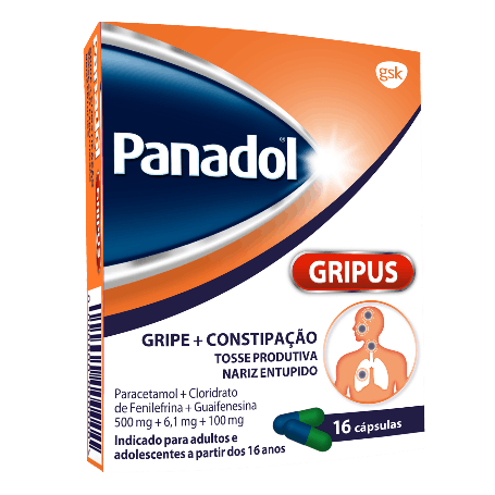 Panadol Gripus, 500/6,1/100 mg x 16 cáps - Farmácia Garcia