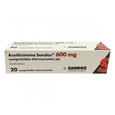 Acetilcisteína Sandoz MG, 600 mg x 20 comp eferv - Farmácia Garcia