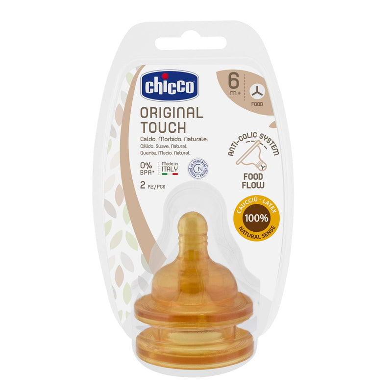 Chicco Tetina Touch Latex Fluxo Papa 6m+ x 2 unidades - Farmácia Garcia