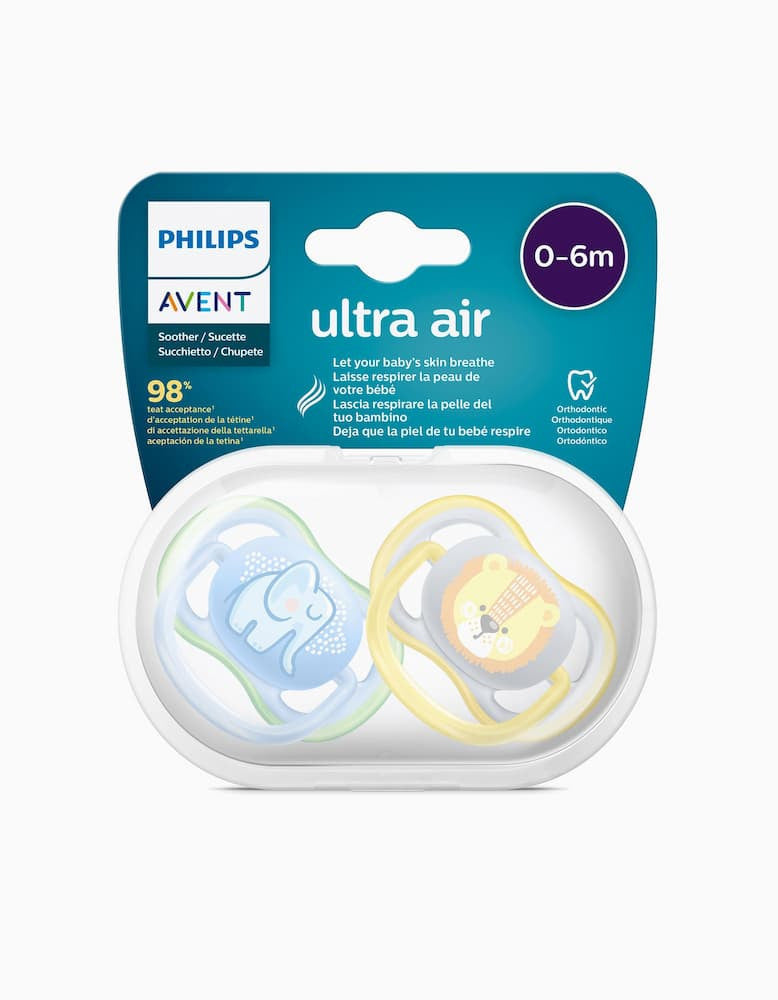 Philips Avent Chupeta Silicone Ultra Animal 0-6m Boy x2 - Farmácia Garcia