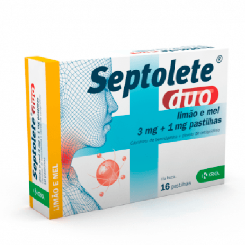 Septolete Duo Limão e Mel 3mg+1mg 16 pastilhas - Farmácia Garcia