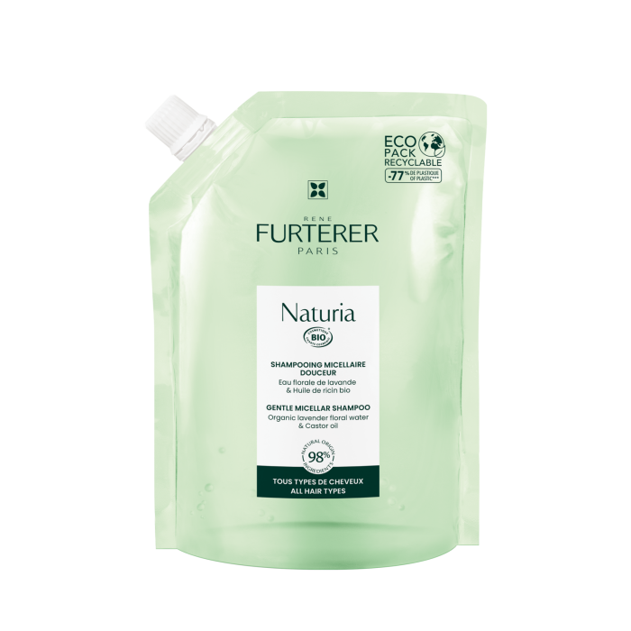 NATURIA
 Champô Micelar suave - Champô extra suave sem sulfatos Recarga 400ml - Farmácia Garcia